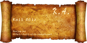 Keil Aliz névjegykártya
